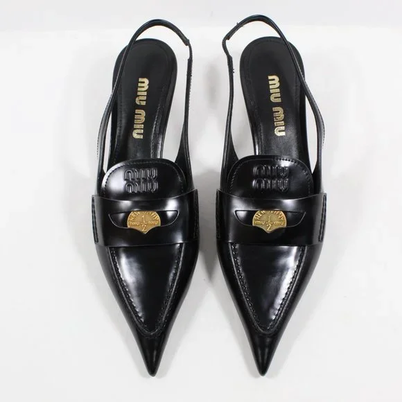 Miu Miu Kitten Heel Slingback Pump - Black 38EU - Picture 3 of 5